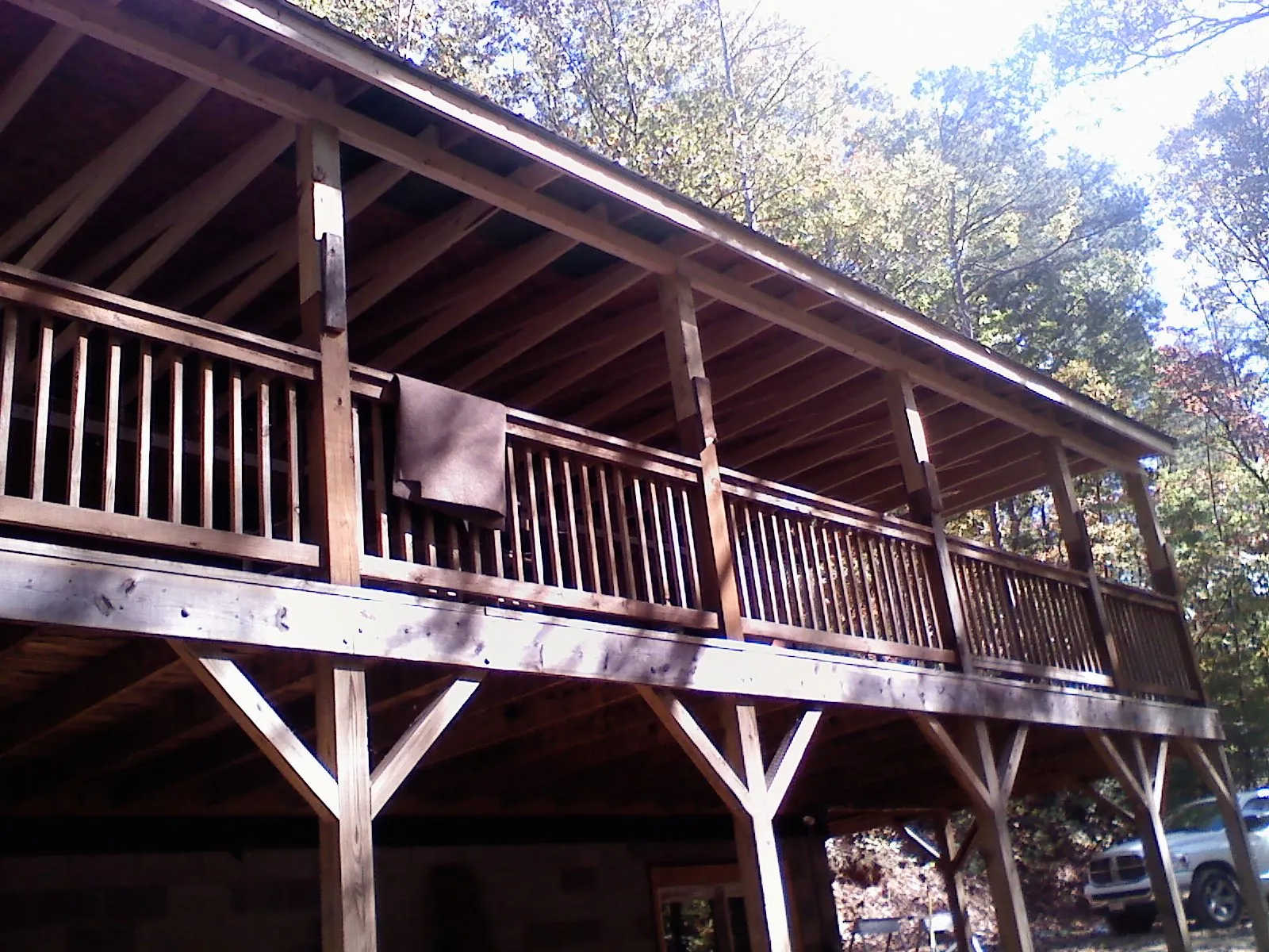 Timber framing under a new elevated porch and deck — Roof Leak Repair in Trinity by Roofing Brothers
